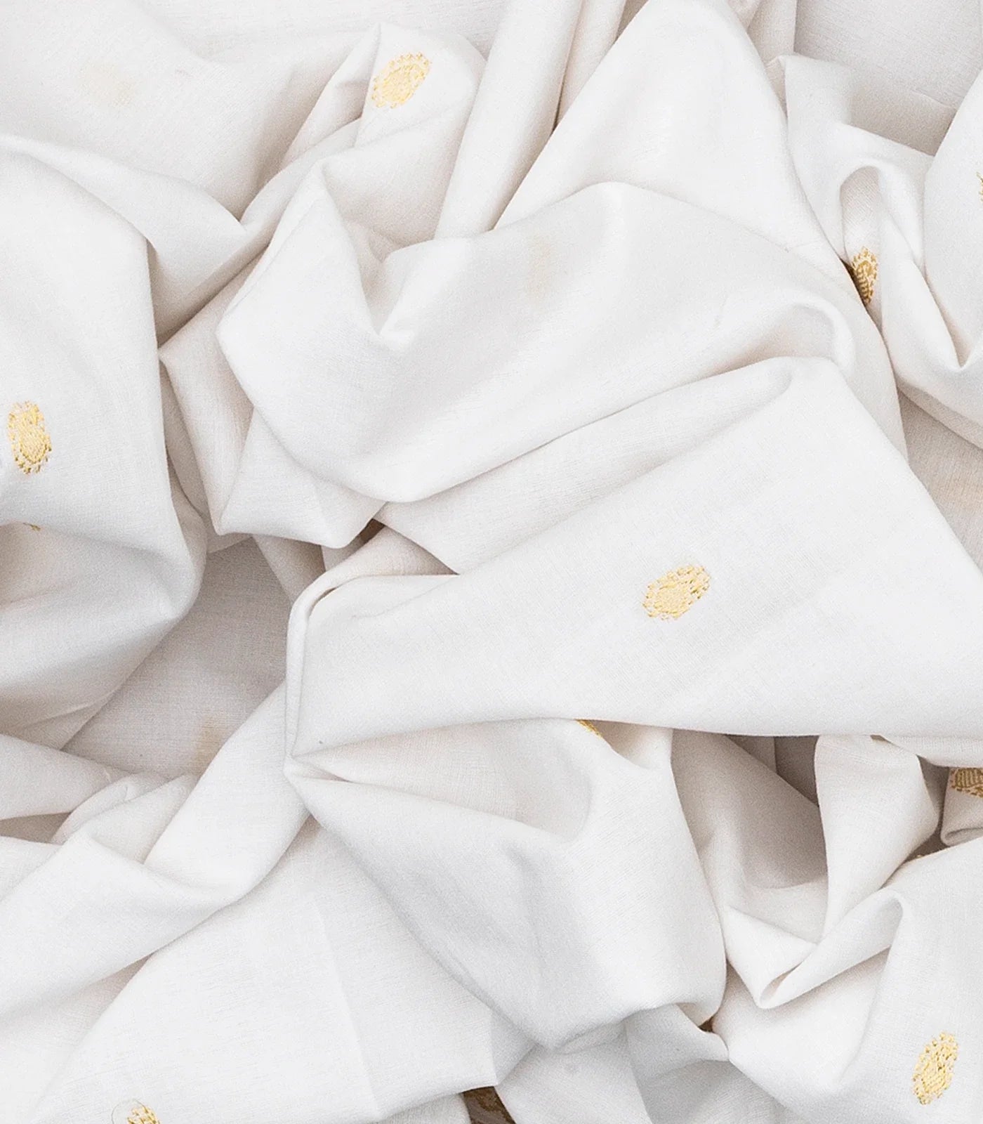 White Handloom Paithani Silk Saree With Mango Buttas-White