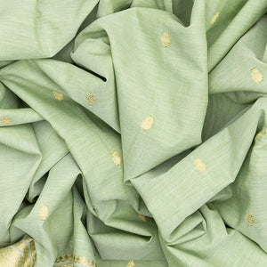 Light Green Handloom Paithani Silk Saree With Mango Buttas-Light Green