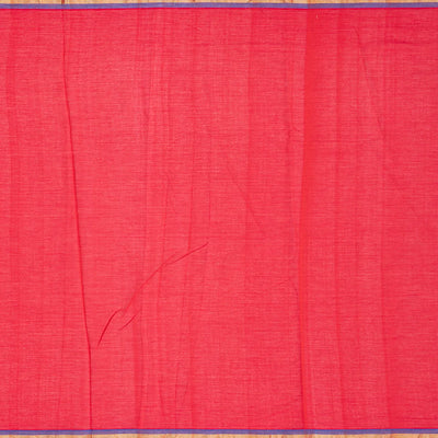 Red Handloom Paithani Silk Saree With Mango Buttas-Red