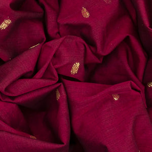 Maroon Handloom Paithani Silk Saree With Mango Buttas-Maroon