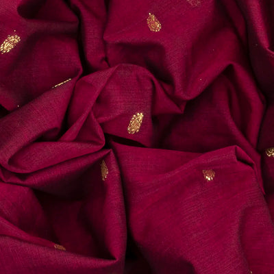 Maroon Handloom Paithani Silk Saree With Mango Buttas-Maroon