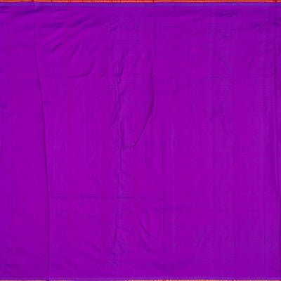 Purple Handloom Paithani Silk Saree With Mango Zari Buttas-Purple