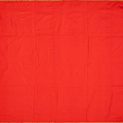 Red Handloom Paithani Silk Saree With Zari Buttas-Red