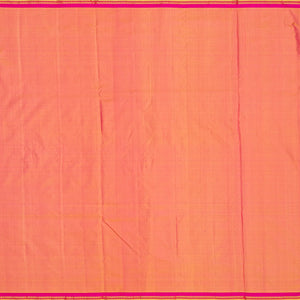 Peach Handloom Paithani Silk Saree With Coin Zari Buttas-Peach