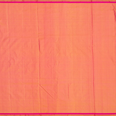 Peach Handloom Paithani Silk Saree With Coin Zari Buttas-Peach