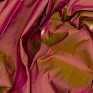 Brown Handloom Paithani Silk Saree With Mango Buttas-Brown