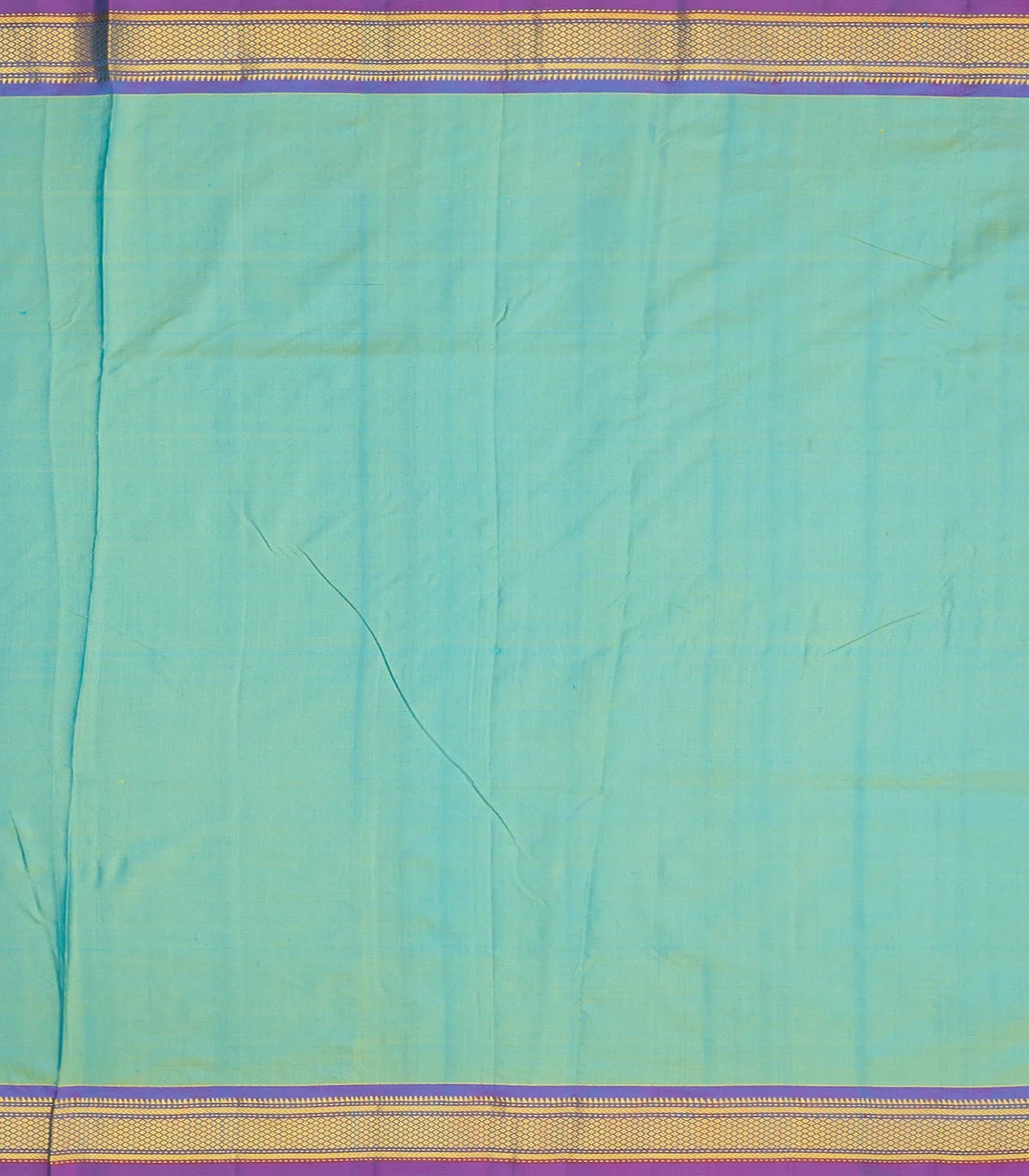 Light Blue Handloom Paithani Silk Saree With Coin Buttas-Light Blue