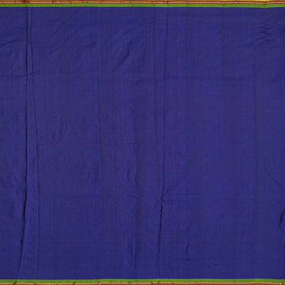 Dark Blue Handloom Paithani Silk Saree With Mango Buttas-Dark Blue