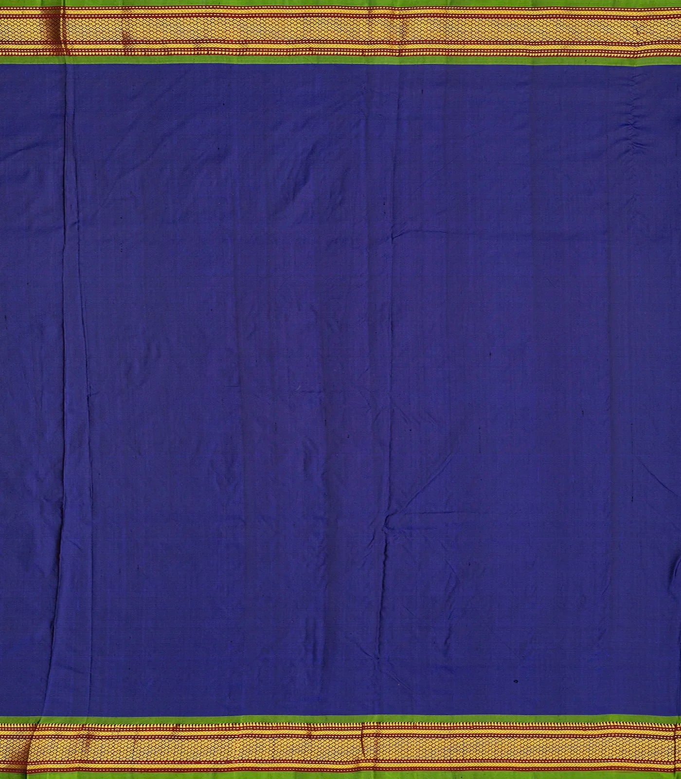 Dark Blue Handloom Paithani Silk Saree With Mango Buttas-Dark Blue