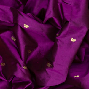 Magenta Handloom Paithani Silk Saree With Mango Buttas-Magenta