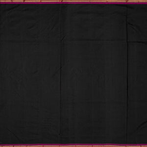 Black Handloom Paithani Silk Saree With Mango Buttas-Black