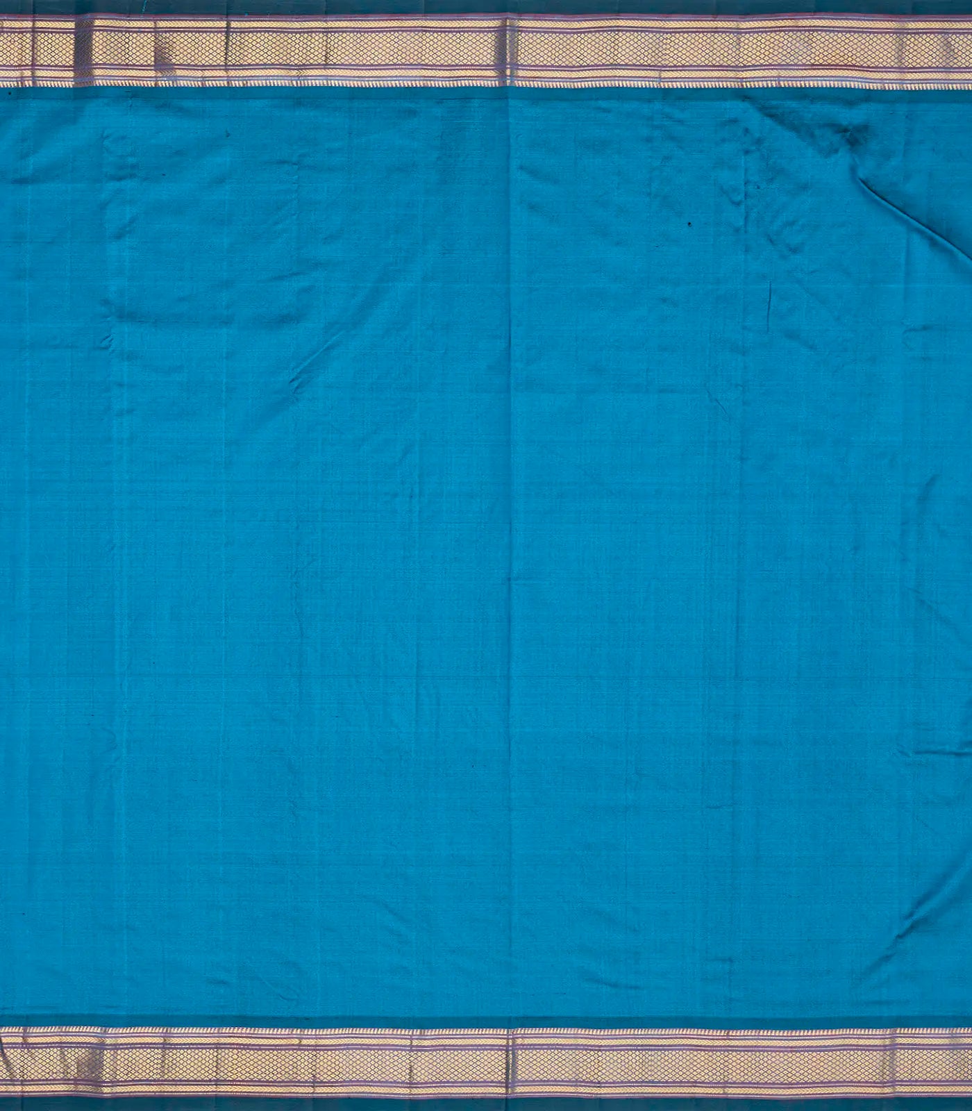 Light Blue Handloom Paithani Silk Saree With Peacock Buttas-Light Blue