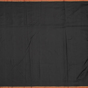 Black Handloom Paithani Silk Saree With Peacock Buttas-Black