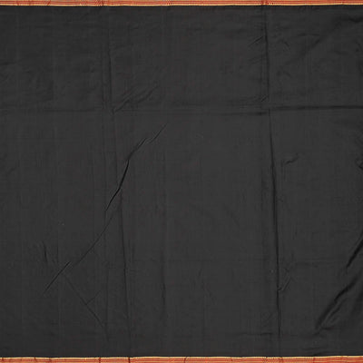 Black Handloom Paithani Silk Saree With Peacock Buttas-Black