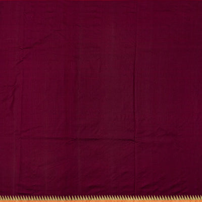 Maroon Handloom Paithani Silk Saree With Coin Buttas & Temple Border-Maroon