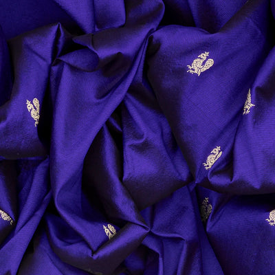 Purple Handloom Paithani Silk Saree With Annam Buttas & Temple Border-Purple