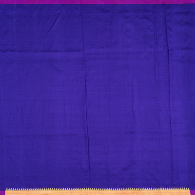 Purple Handloom Paithani Silk Saree With Annam Buttas & Temple Border-Purple
