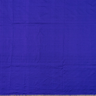 Purple Handloom Paithani Silk Saree With Zari Buttas & Temple Border-Purple