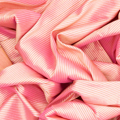 Baby Pink Handloom Paithani Silk Saree With Stripes-Baby Pink