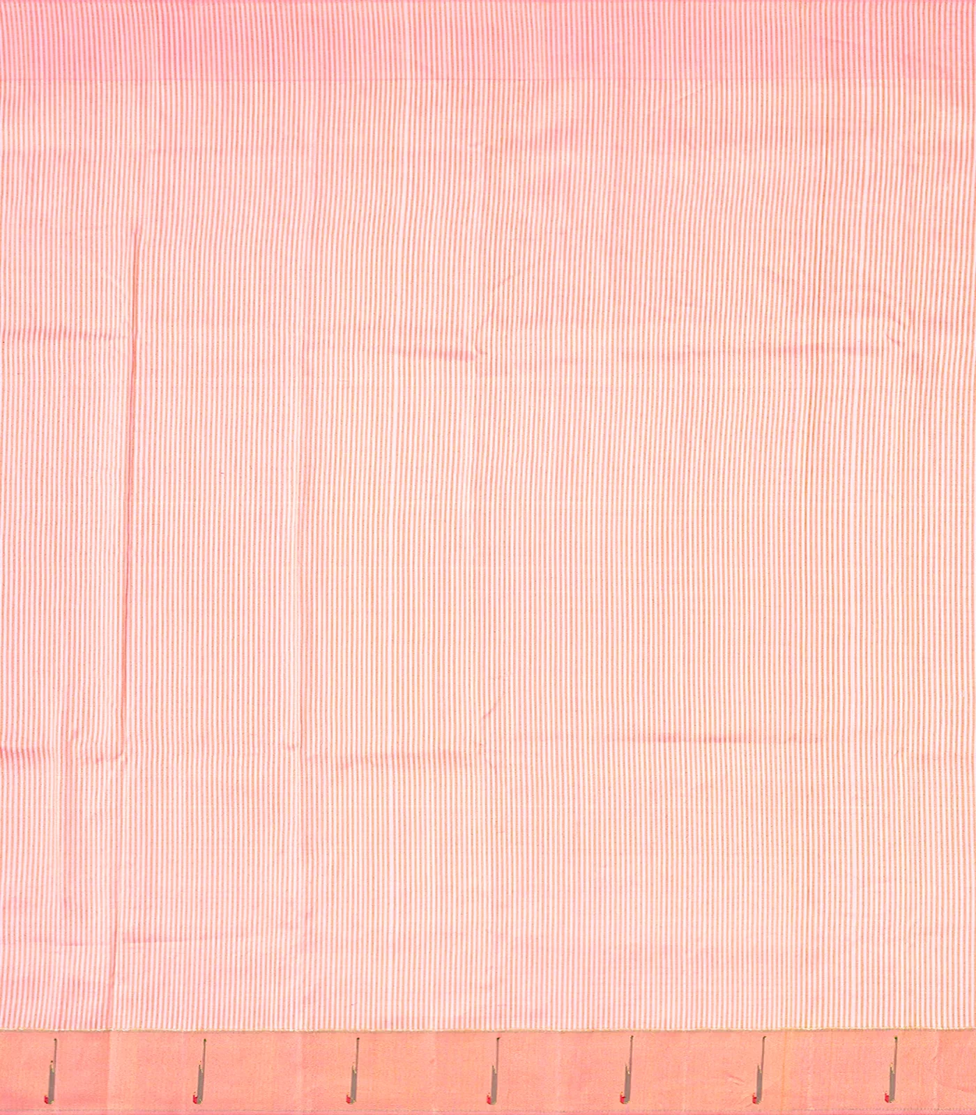 Baby Pink Handloom Paithani Silk Saree With Stripes-Baby Pink