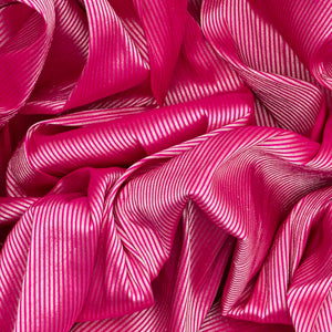 Pink Handloom Paithani Silk Saree With Stripes-Pink