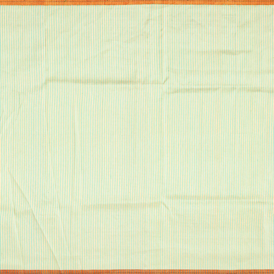 Light Green Handloom Paithani Silk Saree With Stripes-Light Green