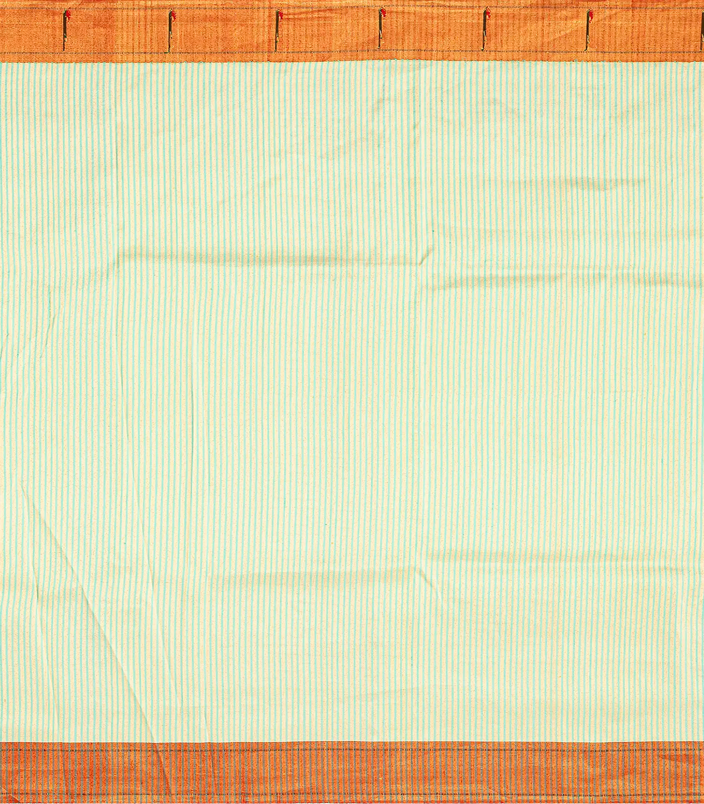 Light Green Handloom Paithani Silk Saree With Stripes-Light Green