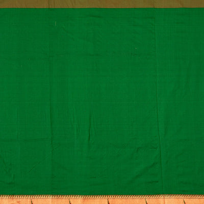 Green Handloom Paithani Silk Saree With Coin Buttas-Green