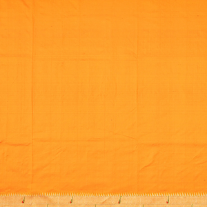 Orange Handloom Paithani Silk Saree With Coin Buttas-Orange