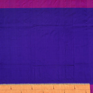 Purple Handloom Paithani Silk Saree With Coin Buttas-Purple
