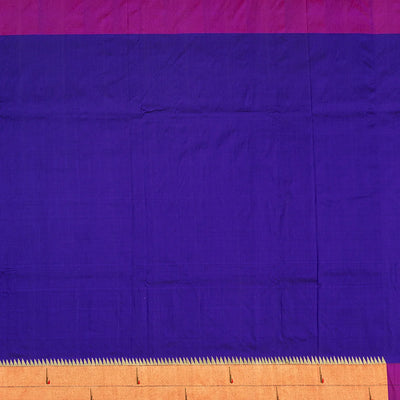 Purple Handloom Paithani Silk Saree With Coin Buttas-Purple