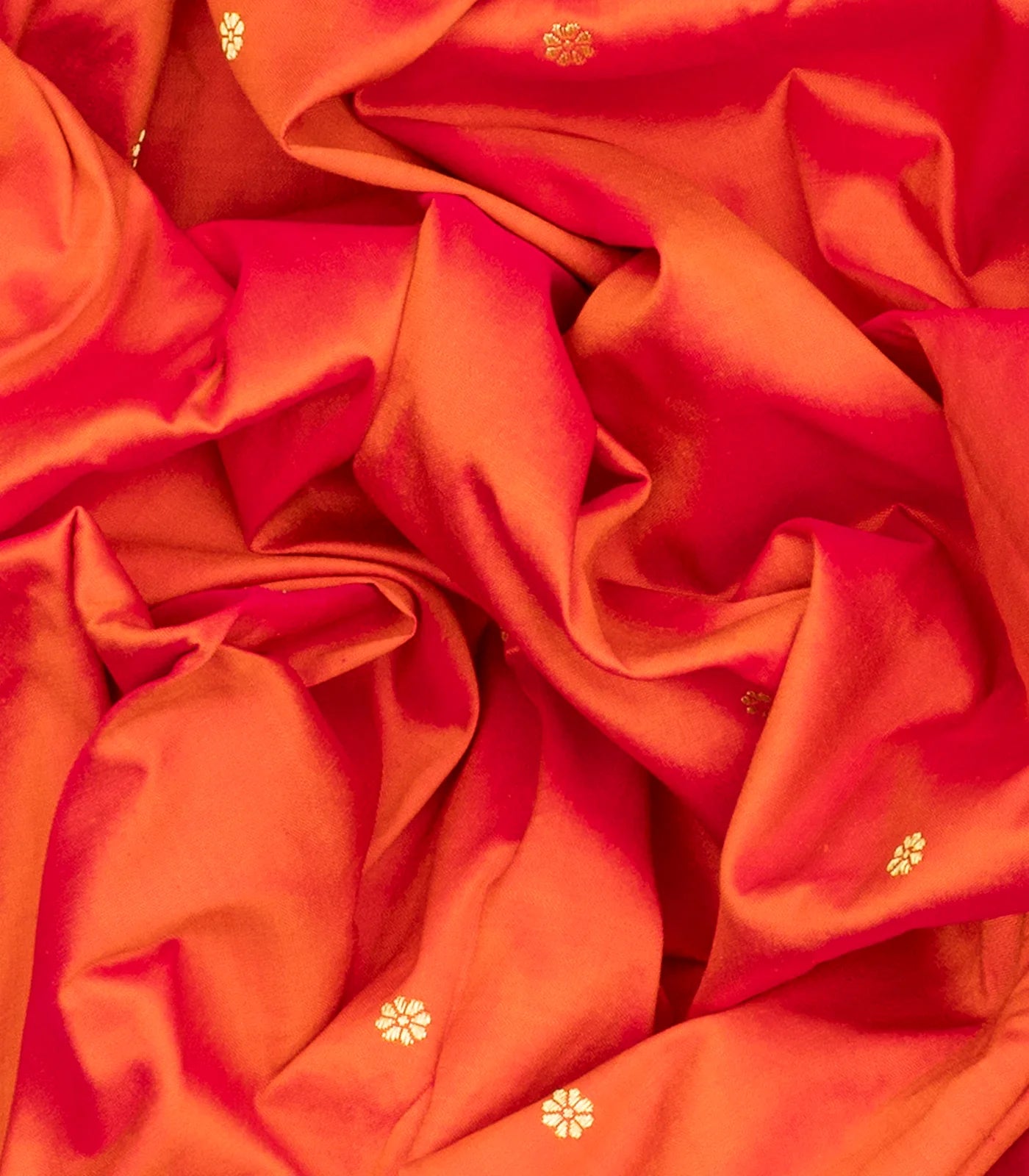 Orange Handloom Paithani Silk Saree With Meena Border & Pallu-Orange