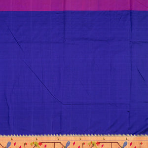 Purple Handloom Paithani Silk Saree With Meena Border & Pallu-Purple
