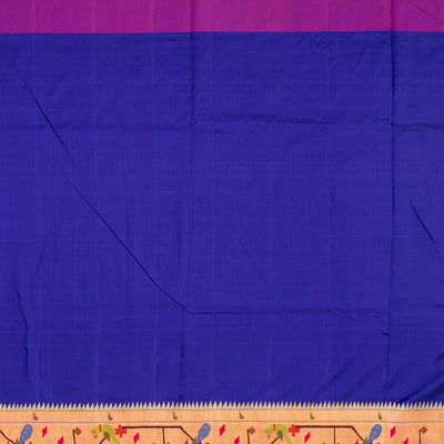 Purple Handloom Paithani Silk Saree With Meena Border & Pallu-Purple