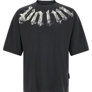 Palm Angels Craquelé Gothic Print T-shirt