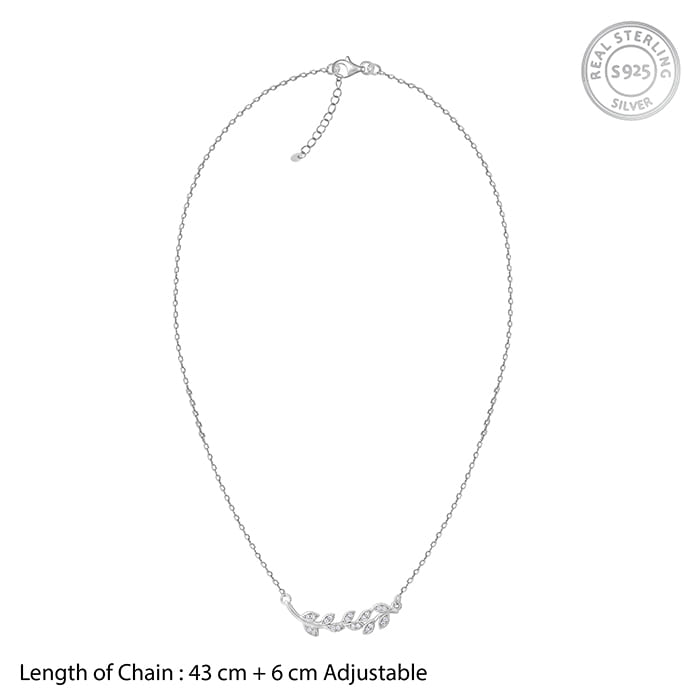 Anushka Sharma Silver Leaf Necklace