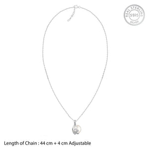 Silver Soul Pearl Pendant With Link Chain