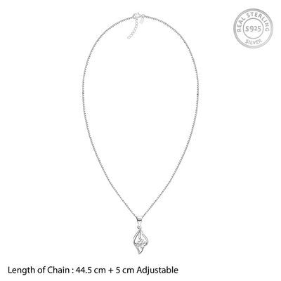 Anushka Sharma Silver Falling Dew Pendant with Box Chain