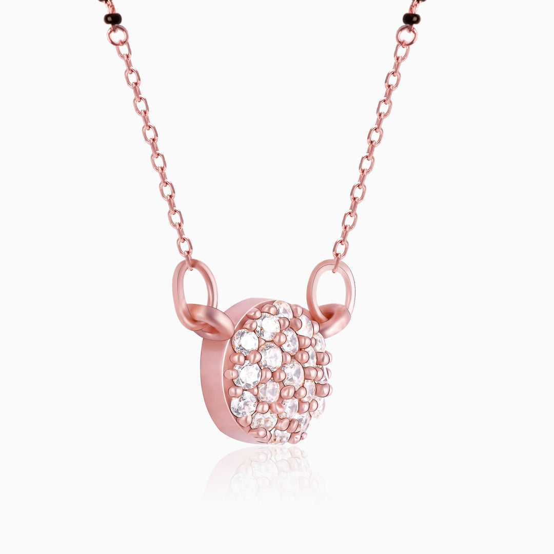 Rose Gold Zircon Embellished Mangalsutra