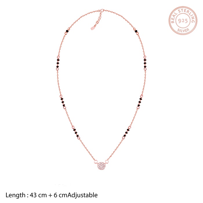 Rose Gold Zircon Embellished Mangalsutra