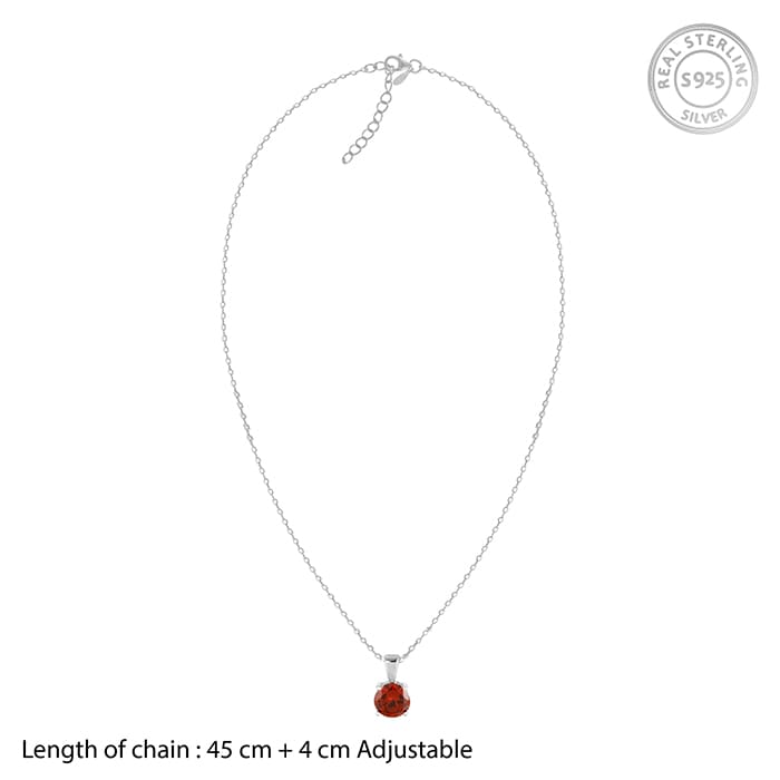 Silver Gracious Red Pendant with Link Chain