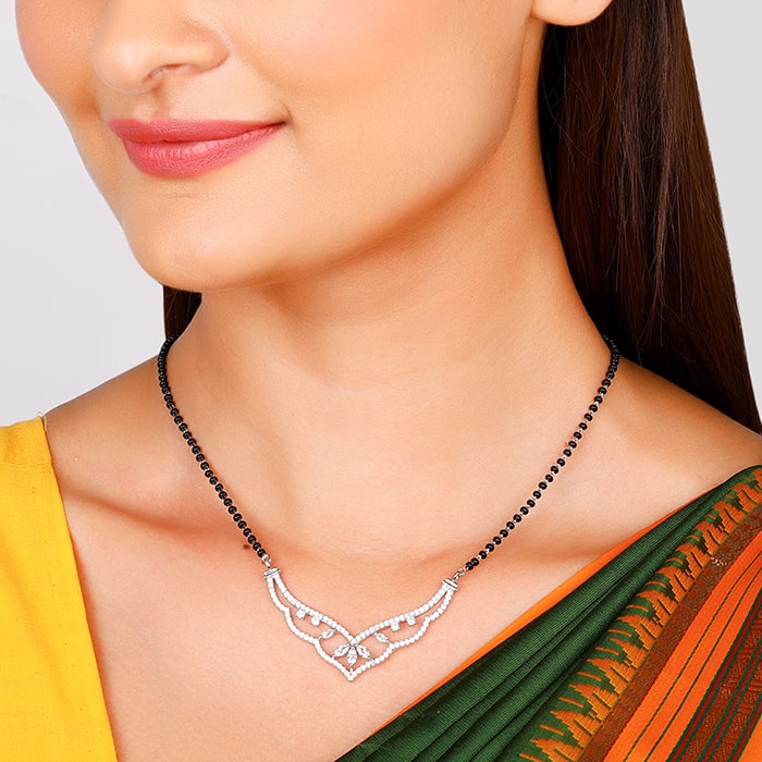 Silver Crown Mangalsutra