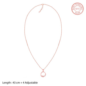 Rose Gold Circle of Love Pendant with Link Chain