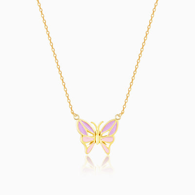 Golden Flutter With Joy Butterfly Necklace