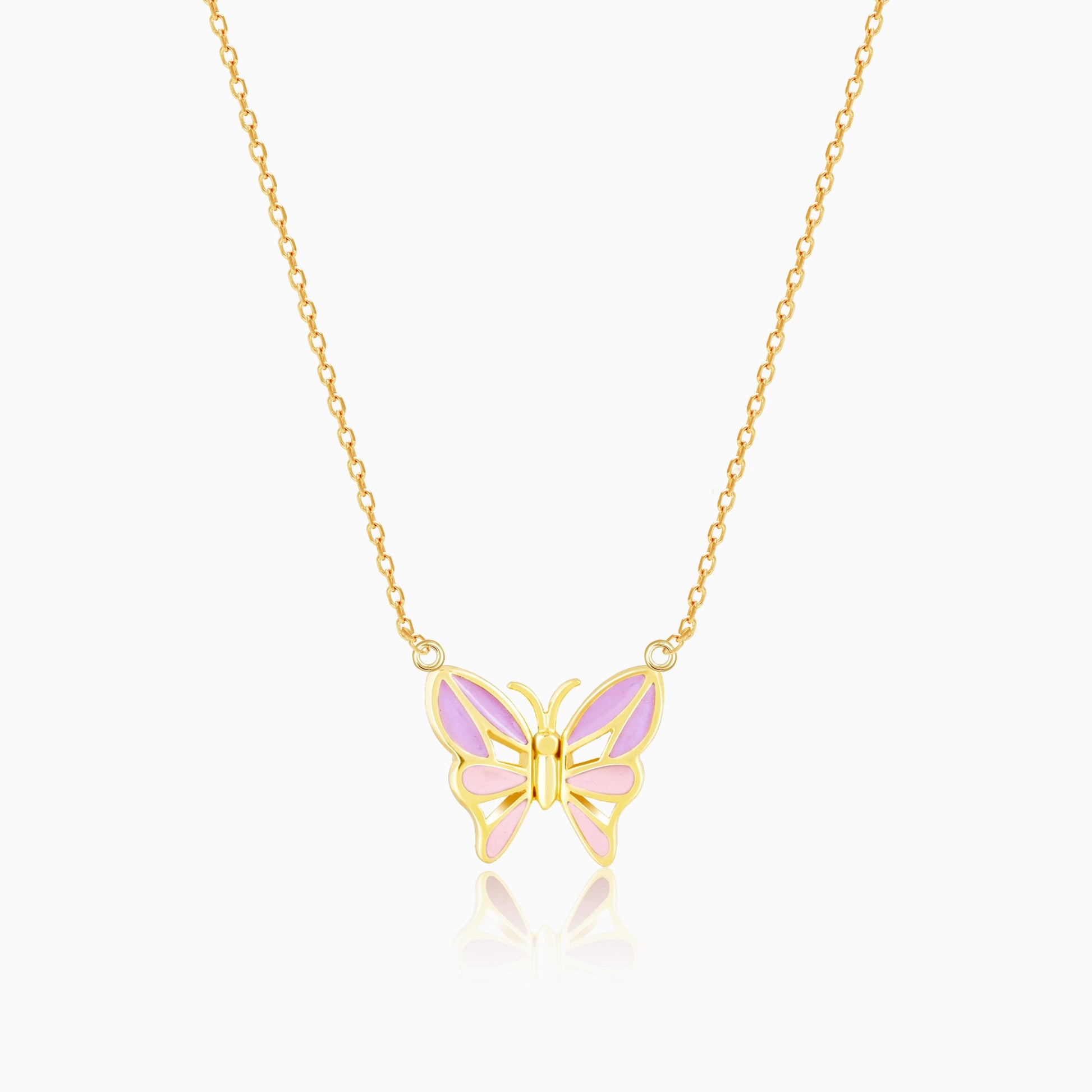 Golden Flutter With Joy Butterfly Necklace