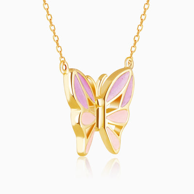 Golden Flutter With Joy Butterfly Necklace