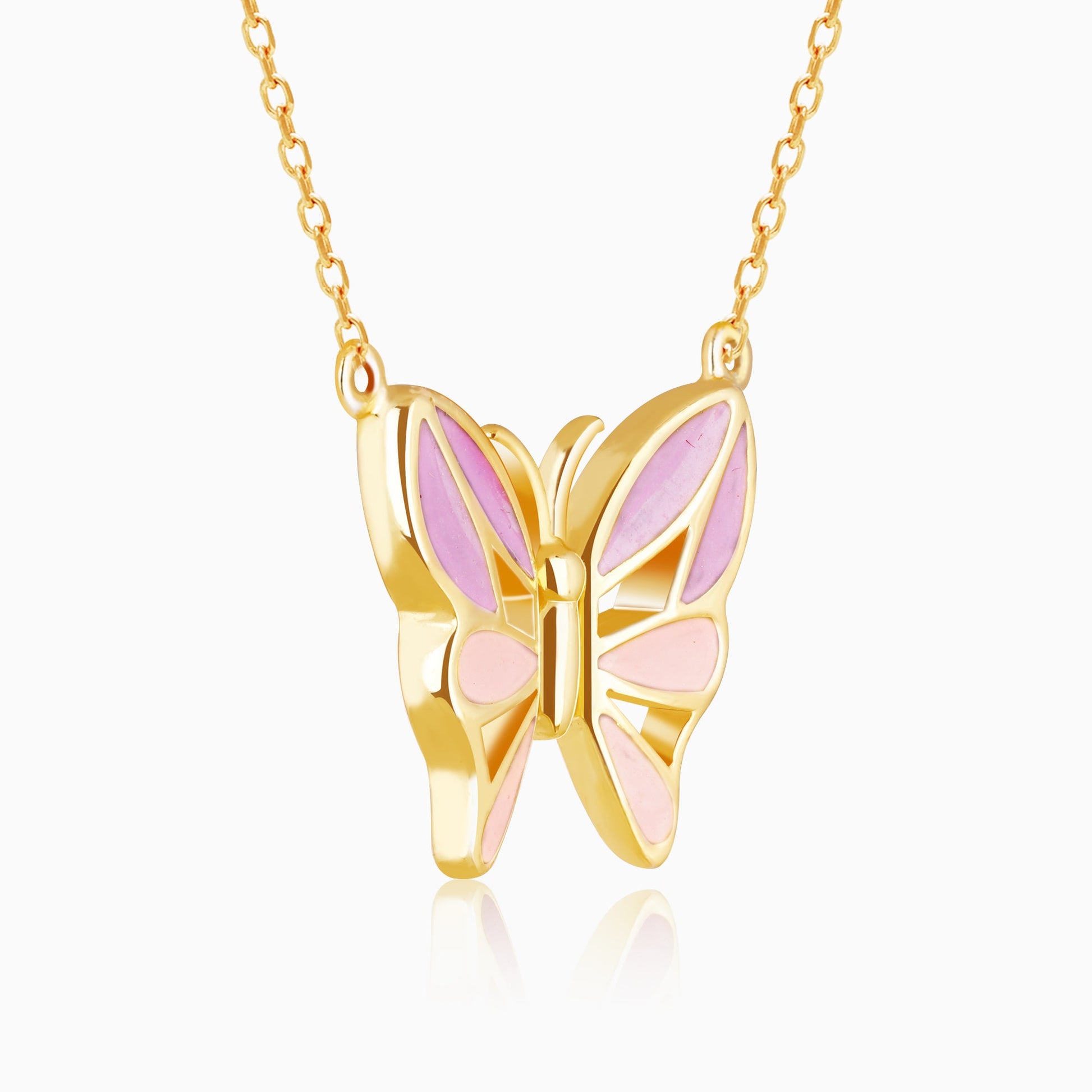 Golden Flutter With Joy Butterfly Necklace