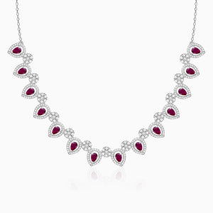 Silver Cherry Prunus Necklace