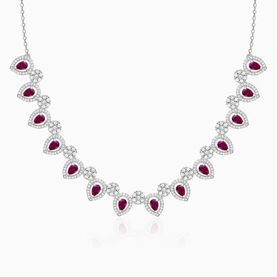 Silver Cherry Prunus Necklace