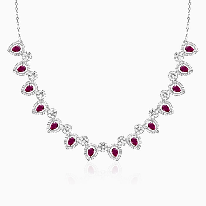 Silver Cherry Prunus Necklace